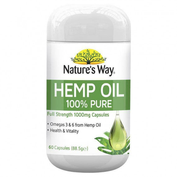 Natures Way Hemp Oil 100% Pure 60 Capsules