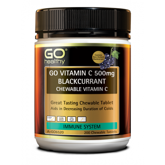 Go Healthy Go Vitamin C 500mg Blackcurrant 200 Tablets