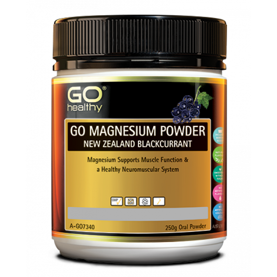 Go Healthy Go Magnesium Powder New Zealand Blackcurrant 250g