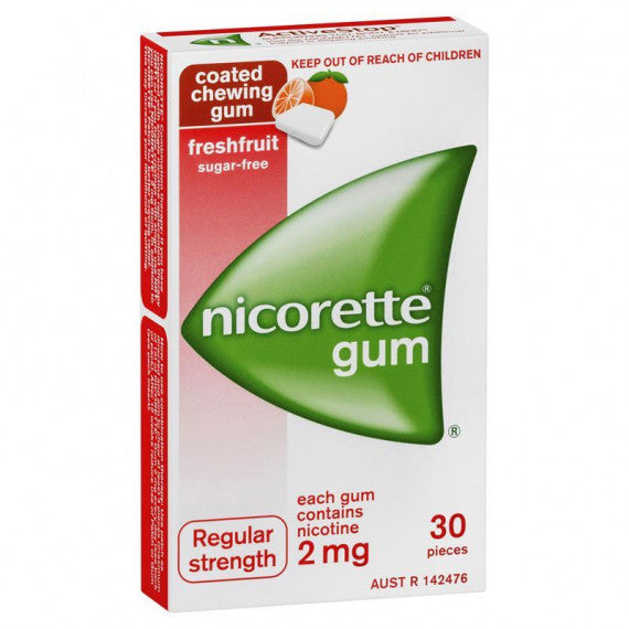 Nicorette Nicotine Gum Fresh Fruit 2mg 30 Pieces