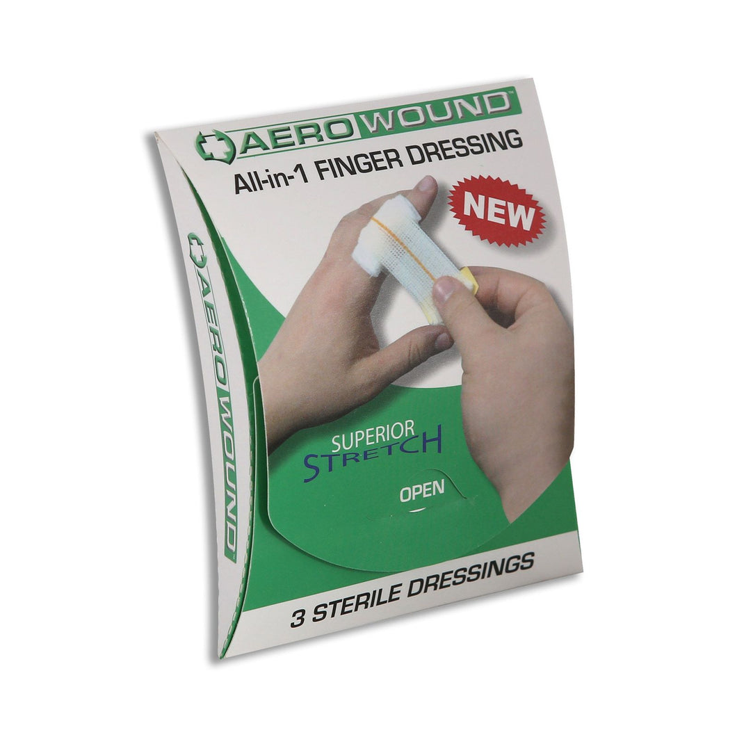 AEROWOUND FINGER DRESSING STERILE COMPRESSED BANDAGE FIRST AID
