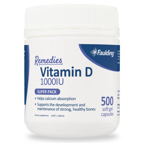Faulding Remedies Vitamin D 1000 IU 500 Capsules