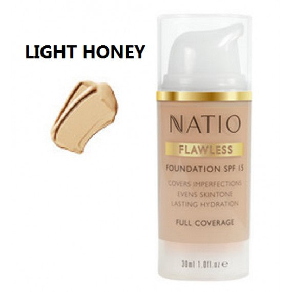 Natio Flawless Foundation SPF15 Light Honey