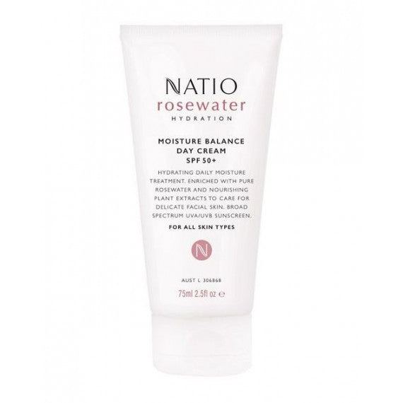Natio Rosewater Hydration Moisture Balance Day Cream SPF50 75mL