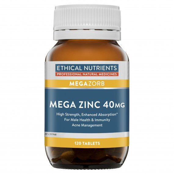 Ethical Nutrients Megazorb Mega Zinc 40mg 120 Tablets