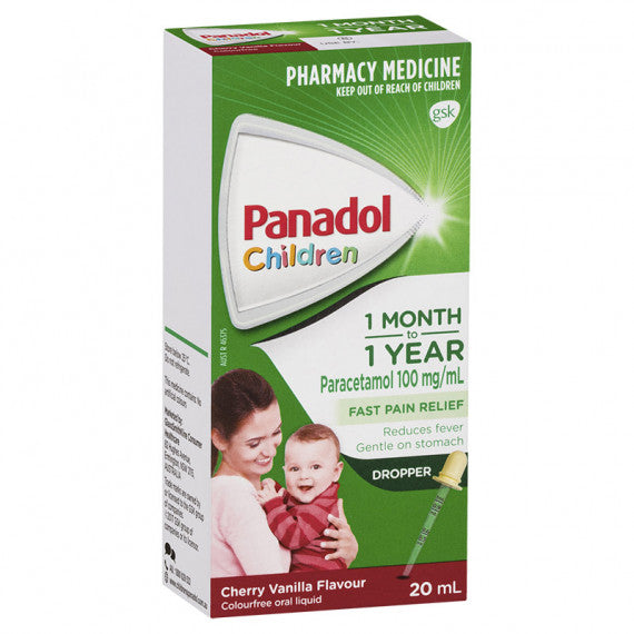 Panadol Children Baby Drops Colour Free 1 Month 
- 1 Year 20ml (inc.
dropper)