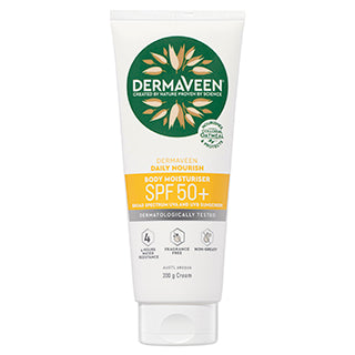 DermaVeen Daily Nourish Body Moisturiser SPF 50+ 200g UVA UVB Sunscreen