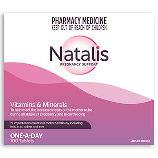 Natalis Pregnancy Support Multivitamin 100 Tablets (Elevit Generic) Iodine Folic