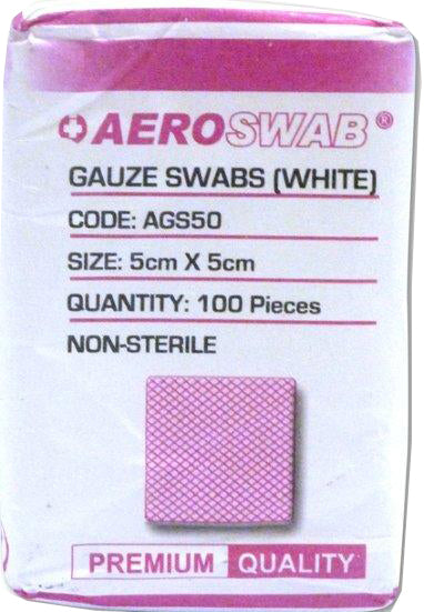 1x Gauze Swabs 7.5 cm x 7.5cm 100% Cotton White Non-Sterile AEROGAUZE
