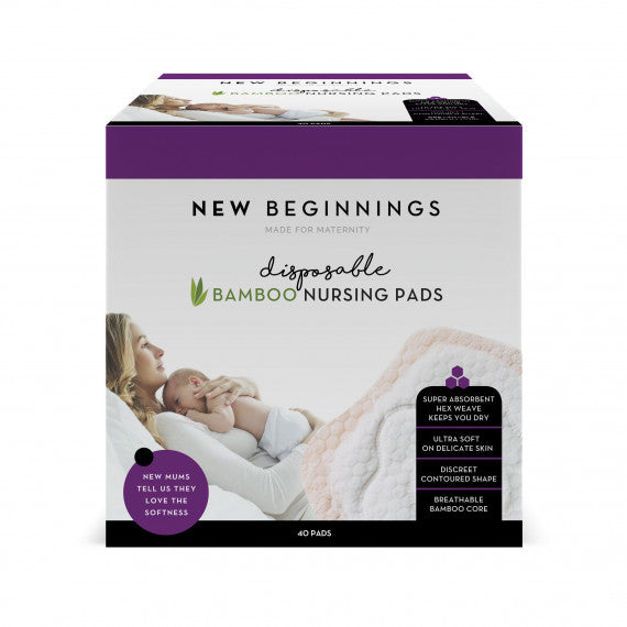 New Beginnings Disposable Bamboo Nursing Pads 40 Pcs