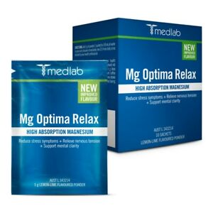 Medlab Mg Optima Relax 10 x 5g Sachets - Lemon Lime High Absorption Magnesium