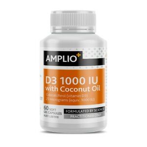 Amplio D3 1000 iu with Coconut Oil 60 Capsules