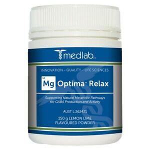 Medlab Mg Optima Relax 150g Lemon Lime Supports Natural Metabolic Pathways