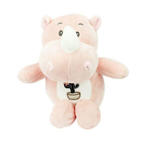 Cute Stuffed Soft Plush Rhino Extremely Touchable Toy Pink 26cm