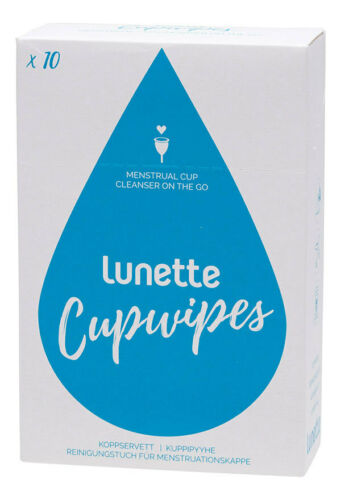 Lunette Menstrual Cup Cleansing Wipes - Cupwipes x10