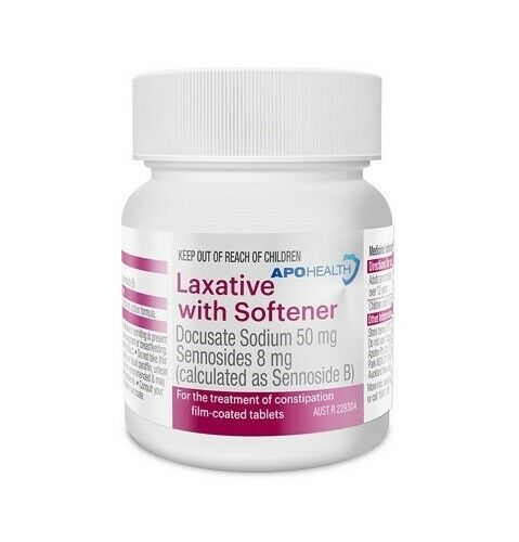 Apohealth Laxative with Softener 200 Tablets Same as Coloxyl with Senna