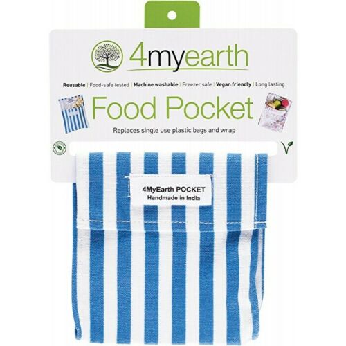 4myearth Food Pocket Denim Stripe - 14x14cm 1 Mother & Baby Care