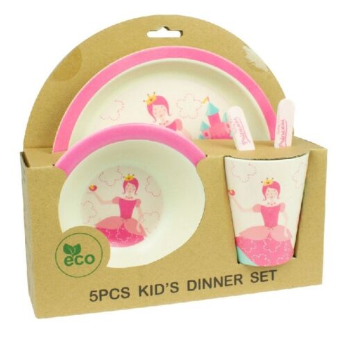 Baby & Me 5-Piece Kids Children Dinnerware Dinner Feeding Set Princess