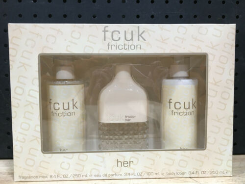 FCUK FRICTION GIFT SET HER 3 PIECE FRENCH CONNECTION FRAGRANCE & BODY LOTION