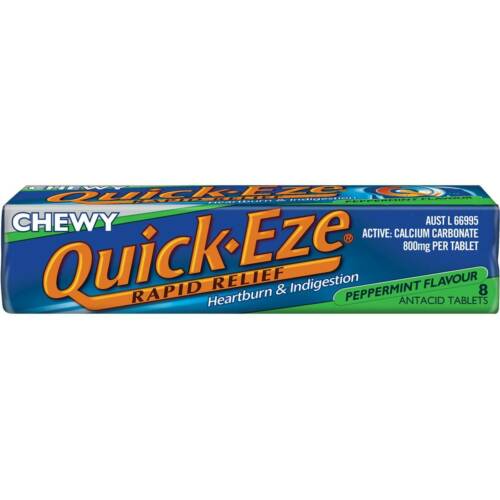 QUICK EZE CHEWY Rapid Relief Antacid Tablets 25g