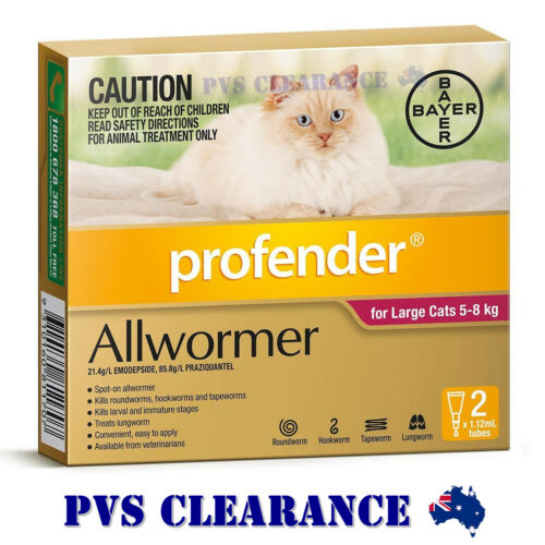 Profender Allwormer Pink for Large Cats 5 - 8 kg - Cat Wormer - 2-Pack - Red