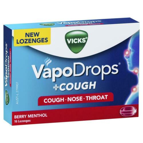 Vicks VapoDrops + Cough Berry Menthol 16 Lozenges