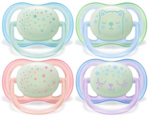 AVENT ULTRA AIR PACIFIER NIGHT TIME 0-6 MONTHS 2 PACK