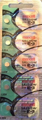 Maxell SR521SW 379 Silver Oxide 1.55v Watch Battery made in JAPAN
