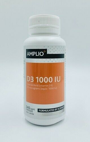 Amplio D3 Coconut Oil 1000 IU 240 Capsules