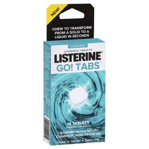 Listerine Go Tabs Clean Mint Chewable Tablets 16 Pack