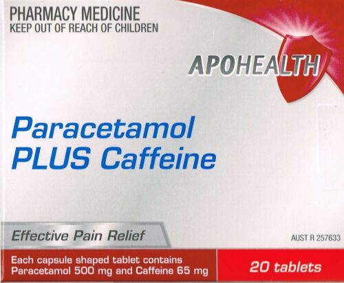 APO HEALTH PARACETAMOL PLUS CAFFEINE 20 TABLETS