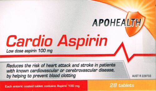 APOTEX - APH CARDIO ASPIRIN TAB 100MG BLST 28